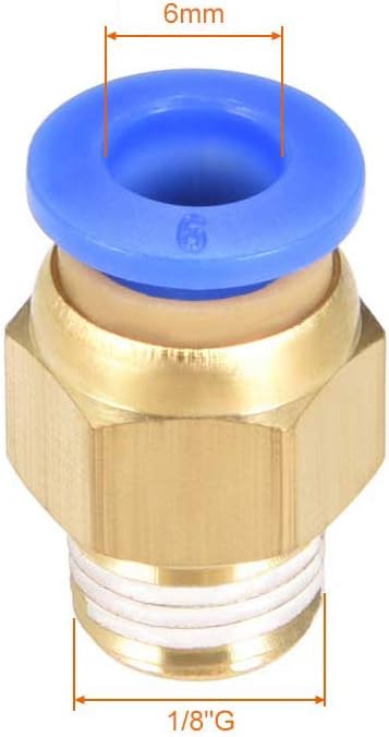 PC6-01 Push to Connect Fittings, 6mm Tube OD x 1/8” G Thread, Straight Pneumatic Quick Fitting Air Line Connector 20Pcs