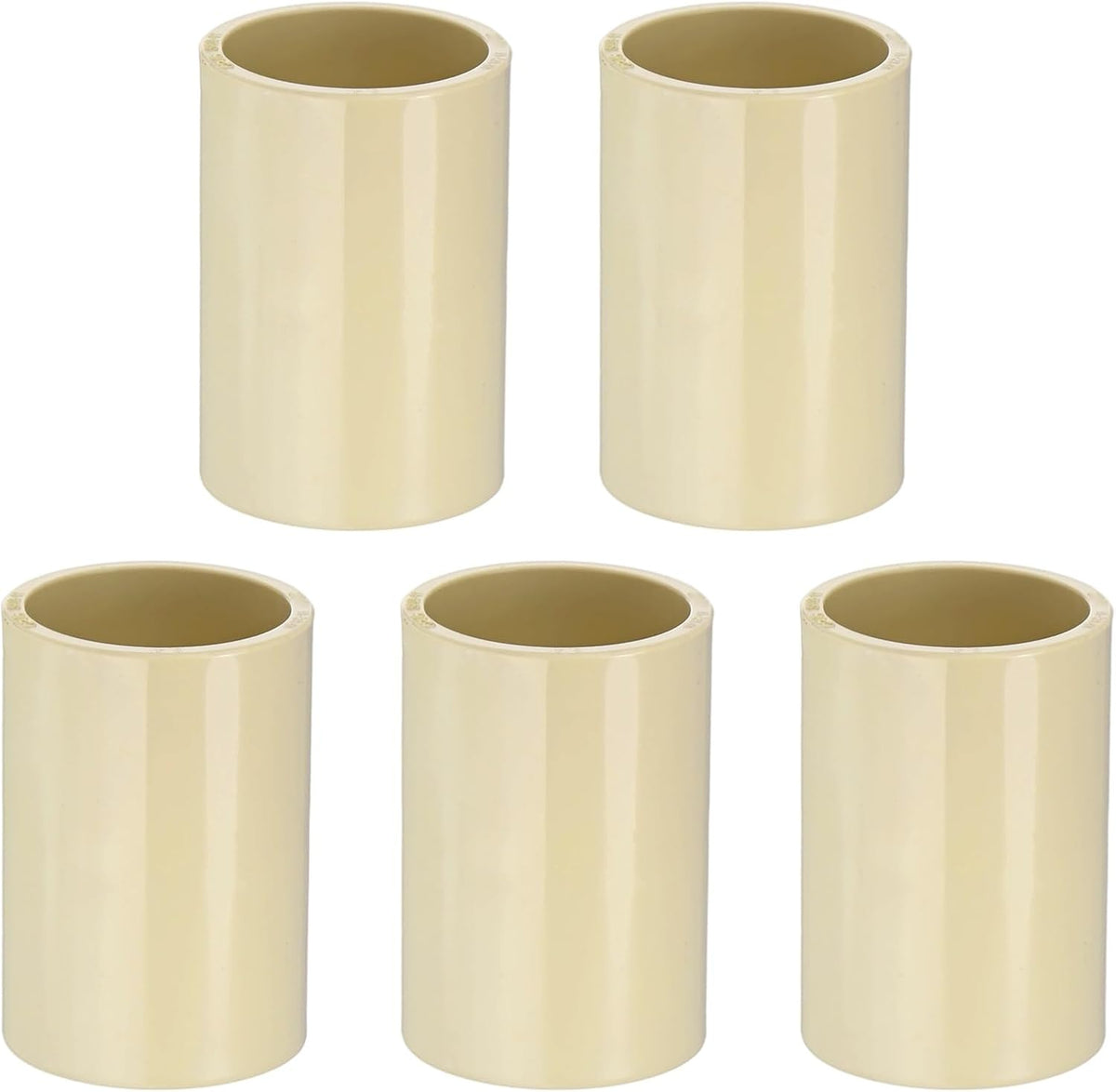 M METERXITY 5-Pack CPVC Pipe Coupling Adapter Pipe Fitting 3/4in, Beige