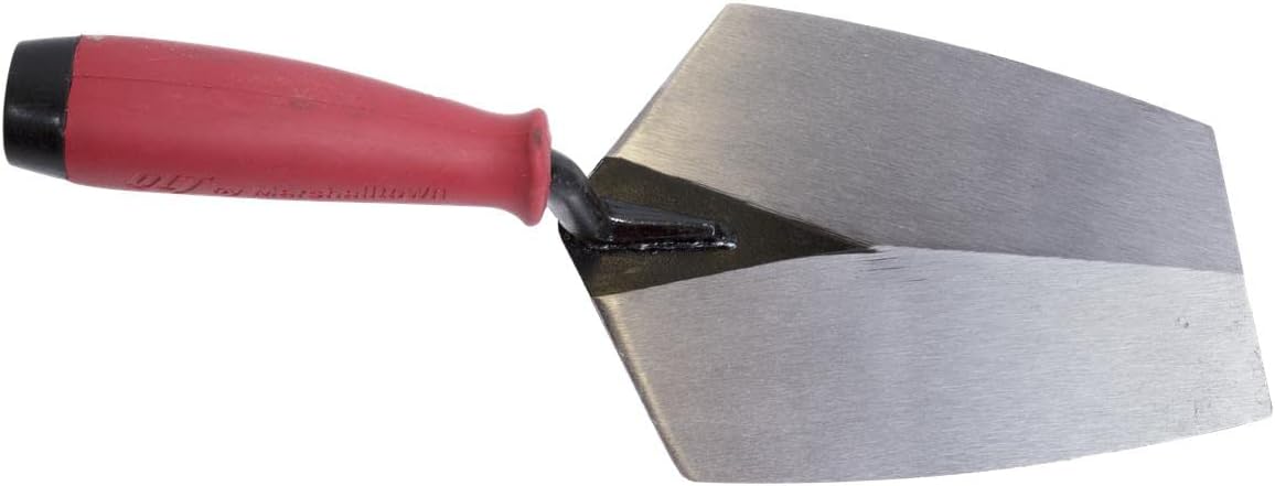 QLT Bucket Trowel, 8 1/4 Inch, Masonry Trowel | Carbon Steel Blade Scoops Mortar, Cement, and Grout from Bucket to