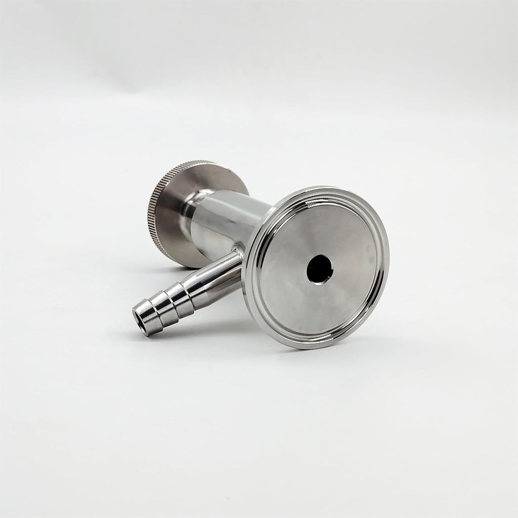 Sanitary 1.5" Tri Clamp Sample Valve, 1/2 inch Barb O.D