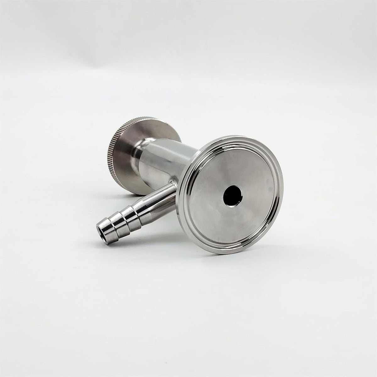 Sanitary 1.5" Tri Clamp Sample Valve, 1/2 inch Barb O.D