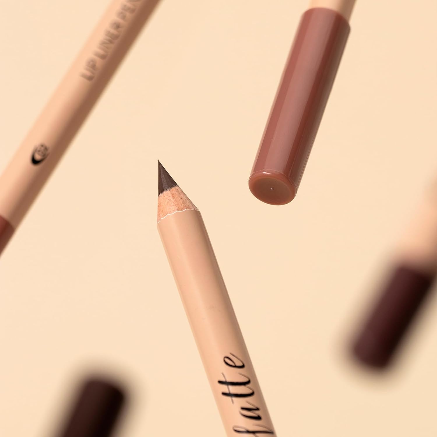 Matte Lip Liner Set, 12 Colors Brown Tone Natural Lip Makeup, Ultra Fine Lip Liner & Eyeliner Set, Creamy, Long