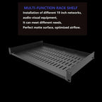 1U Vented Cantilever Server Rack Mount Shelf 12" Deep