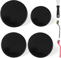 4 Pcs Surface Burner Caps Set Shiny Black Burner Caps Compatible with GE Gas Range Stove Oven Replace#: wb29k10009 (Small 2.6 inch) wb29k10001 (Medium 3.2 inch) wb29k10006 (Large 3.5 inch)