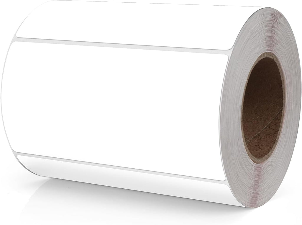 White Rectangle Labels 4" x 2" Color Coding Stickers Roll 500 Pcs