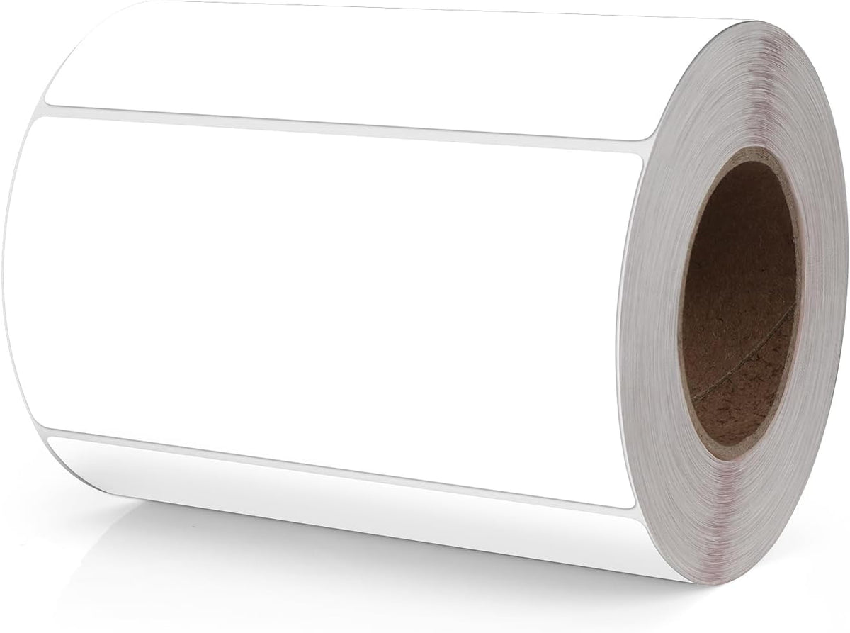 White Rectangle Labels 4" x 2" Color Coding Stickers Roll 500 Pcs
