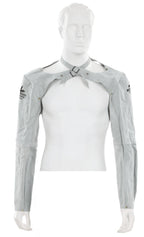 38425MW Memphis Split Cow Leather Welding Sleeve with Adjustable Neck Strap, Gray, 25-Inch
