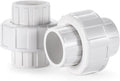 VYH 1" PVC Union Coupling Pipe Fitting,1" PVC Slip Union Schedule 40, PVC Adapter(Socket x Socket), built-in EPDM O-Ring, White (2 Pack)