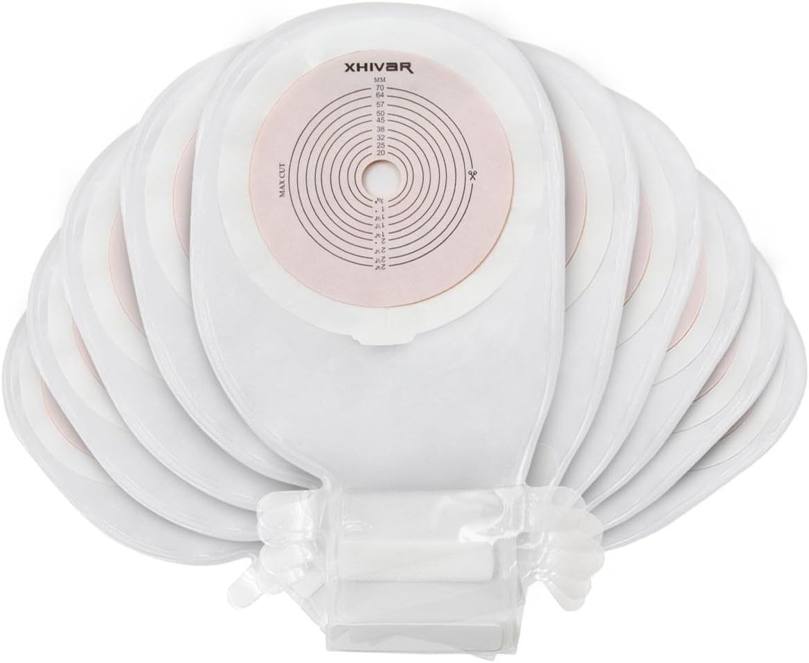 Ostomy Colostomy Supplies 1-Piece Premium Medicals Pouch Ostomy Bag Colostomy Pouch One-Piece System (Box of 10)