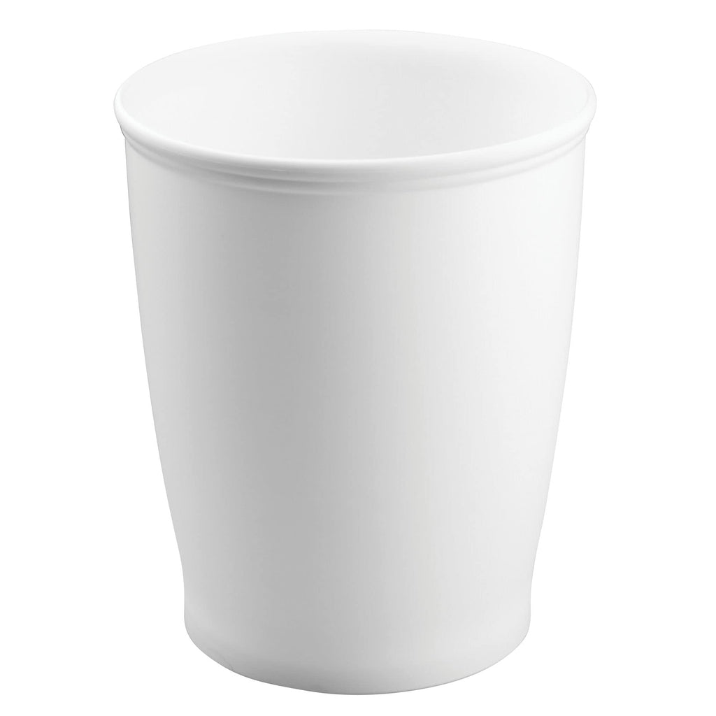 Round Bathroom Trash Can, White