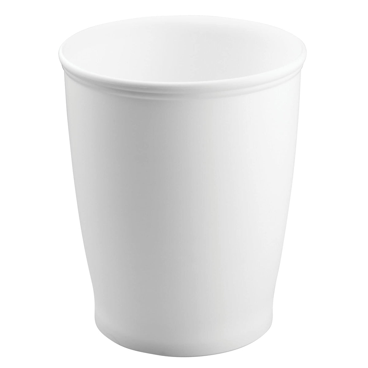 Round Bathroom Trash Can, White