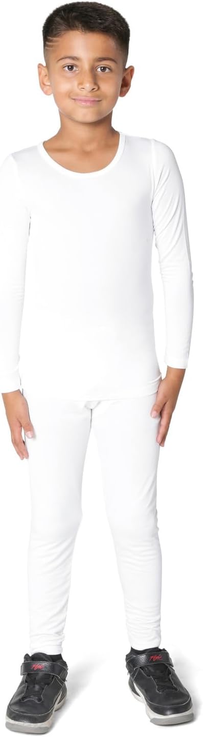 Boys Thermal Top and Bottom Underwear Set; Long Johns for Kids; Base Layer Set for Cold Weather; Microfleece Moisture