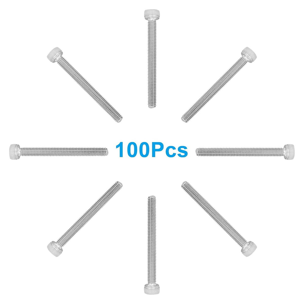 M3 x 30mm Hex Socket Head Cap Screws Bolts, Silver