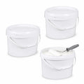 2.5 Gallon Oval Buckets with Lids, 3-Pack, White