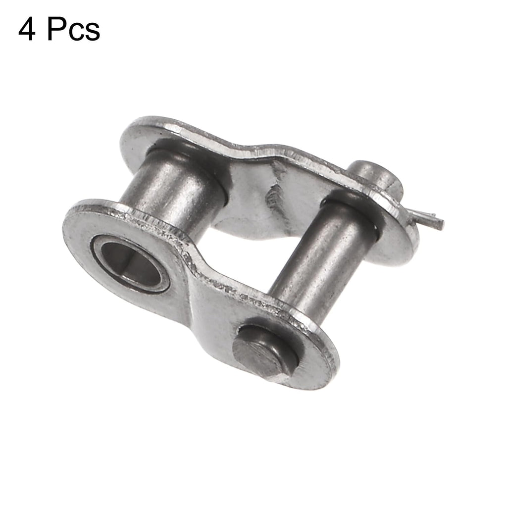 uxcell 4Pcs #25 Chain Offset Half Link Roller 1/4" Pitch Stainless Steel Standard Chain End Connector Split Links for 04C Chain