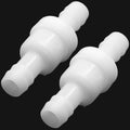 Check Valve 1/2 Inch Plastic Barb One Way PVDF Pack of 2