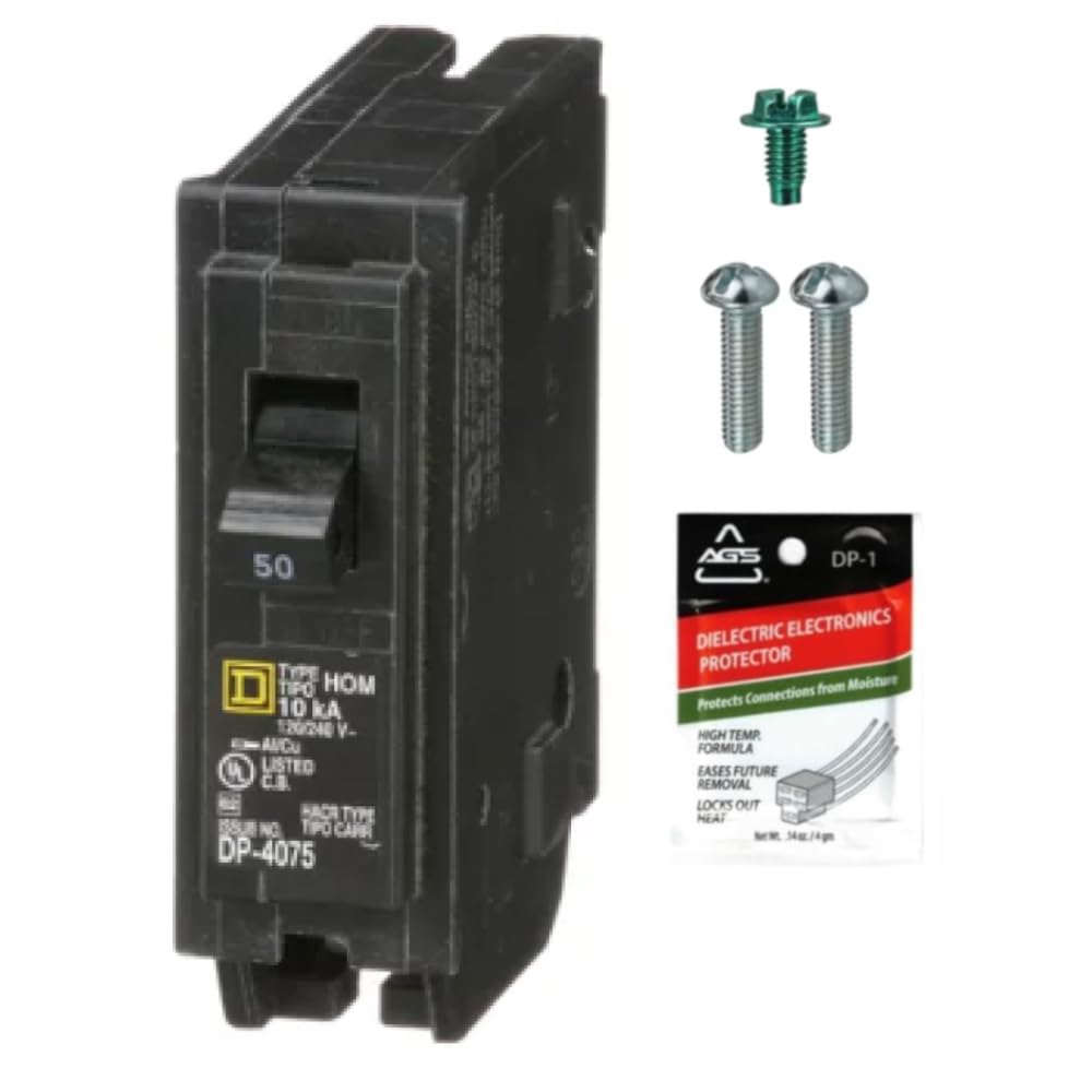 Genuine Square D HOM150 50 Amp Single Pole Circuit Breaker Kit