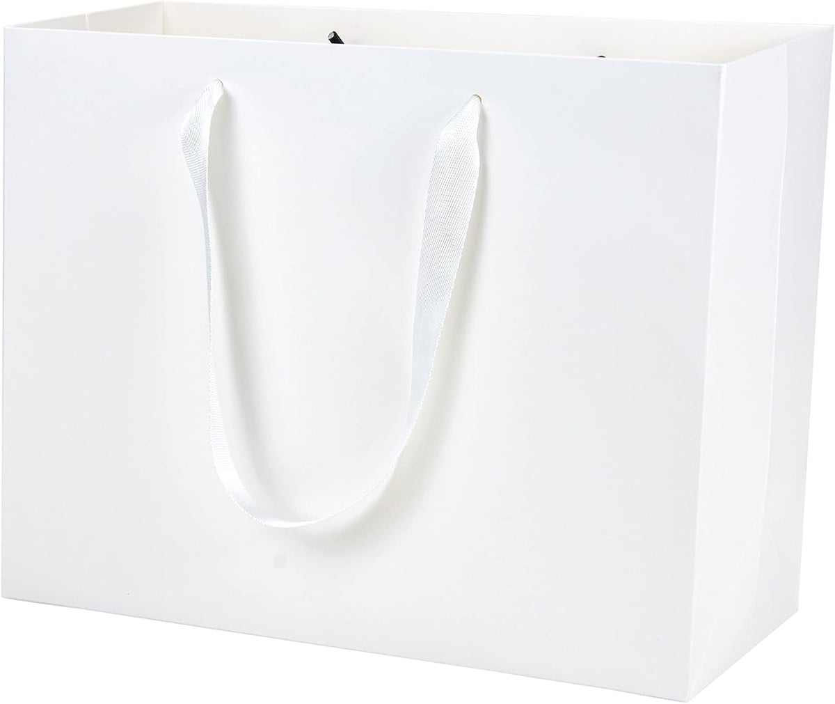 Large Paper Gift Bags with Handles, White, 20 Pack, 13x5x10 IN