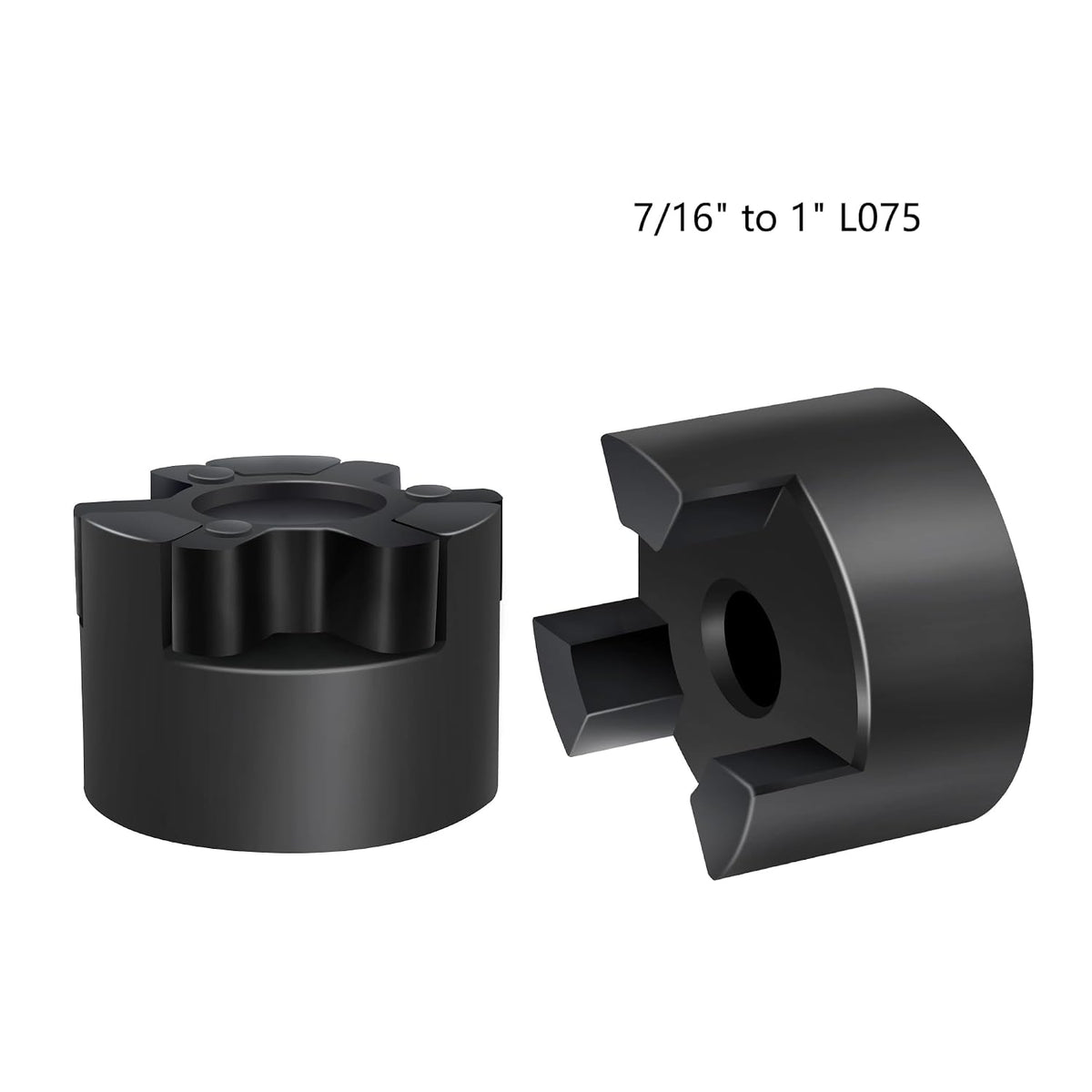 XiKe L075 Flexible L-Jaw Coupling 7/16" to 1" Bore with Keyway & Spider