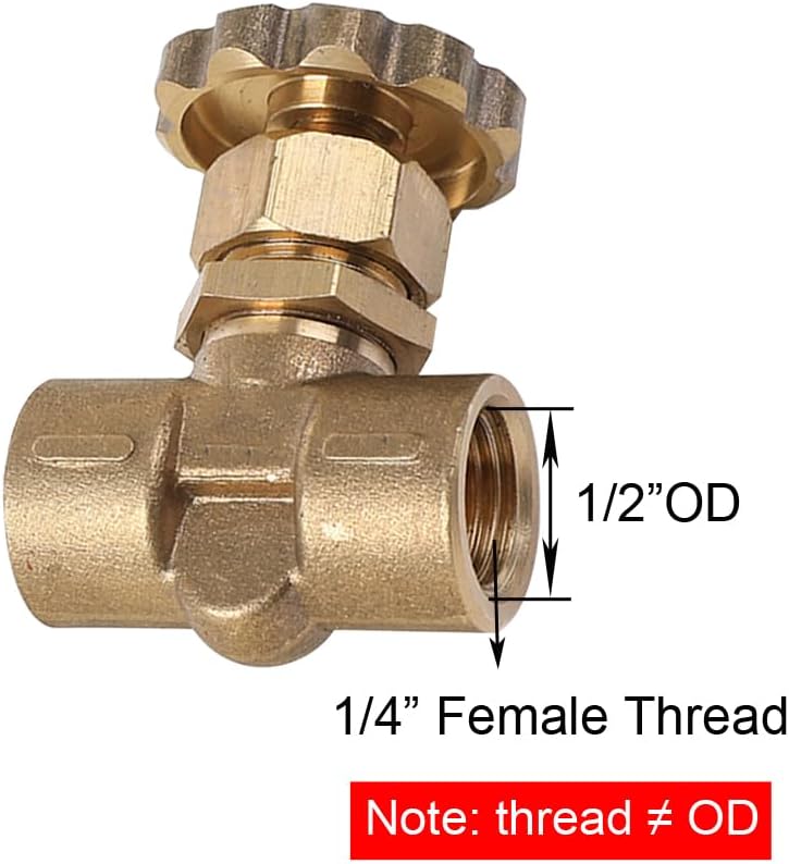 2Pcs Control Needle Valve 1/4" NPT Male x 1/4" NPT Male Connection