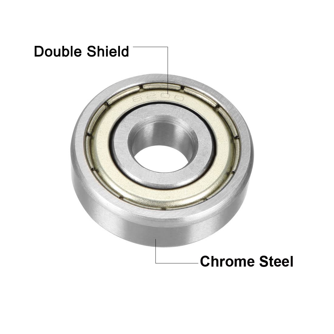 uxcell 6200ZZ Deep Groove Ball Bearings 10mm ID 30mm OD 9mm Thick Chrome Steel Double Shielded 2pcs