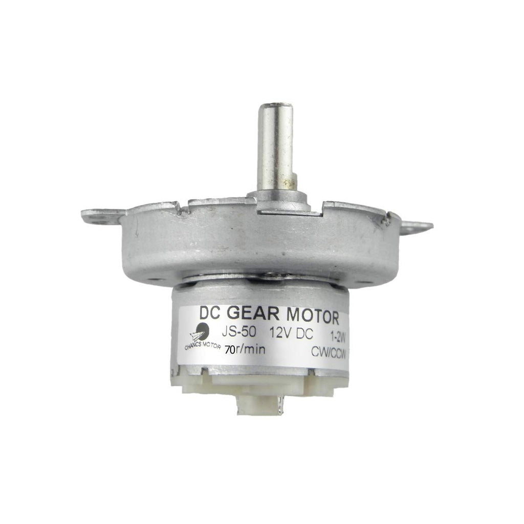 CHANCS D-Shaft Gear Electric Motor JS-50 12V DC 70RPM CW/CCW Slow Speed Motor Reduced DC Motor Microwave Micromotor