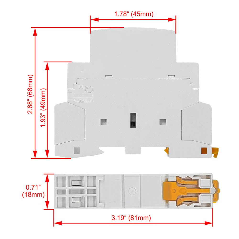 HCH8s-25 AC Contactor 25A 2 Pole 110V/120V Coil 2NO Modular Electromagnetic Relay for Universal Circuit Control, DIN Rail Mount