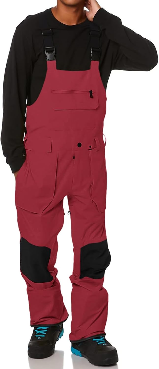 Mens Snow Bibs Ski Bibs Snowboard Pants Winter Overalls for Men | Warm and Breathable,Durable,Waterproof Insulated