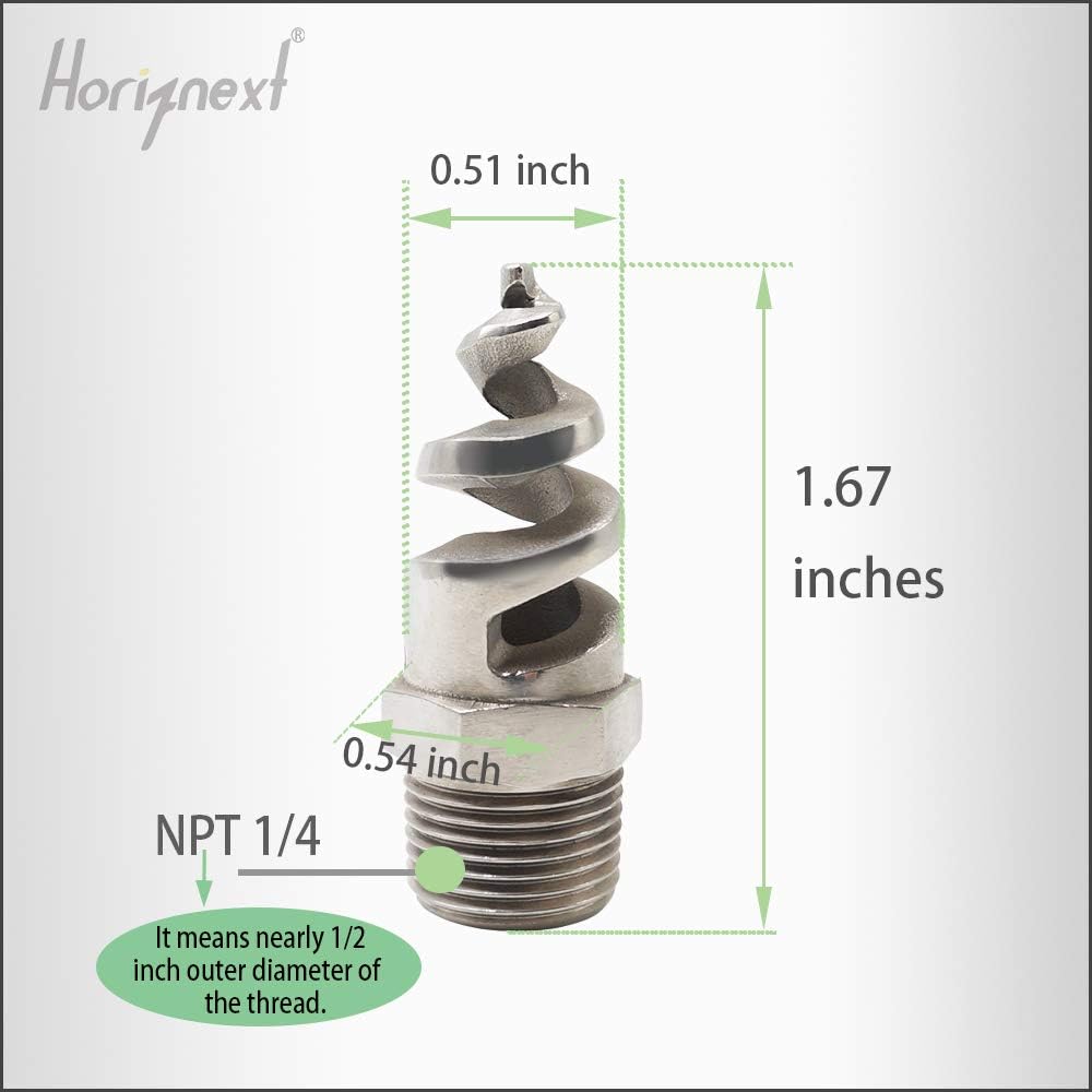 NPT 1/4" Male Spiral fitting, 316L Stainless Steel, 1 Pc