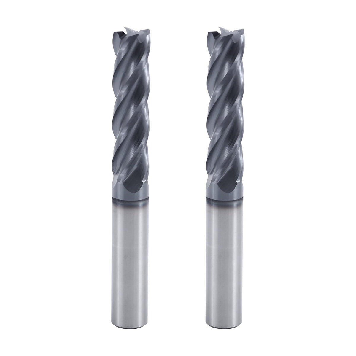 XYunEnZ 1/2" 4-Flute Square End Mill AlTiN Coated Carbide, 2Pcs