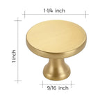 Gold Round Kitchen Cabinet Knobs Pulls 1-1/4 Inch 5 Pack