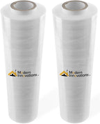 15 Inch Clear Stretch Wrap Replacement Roll (2 Refill Rolls-2000 Feet) No Handle, Shrink Wrap for Moving, Packing