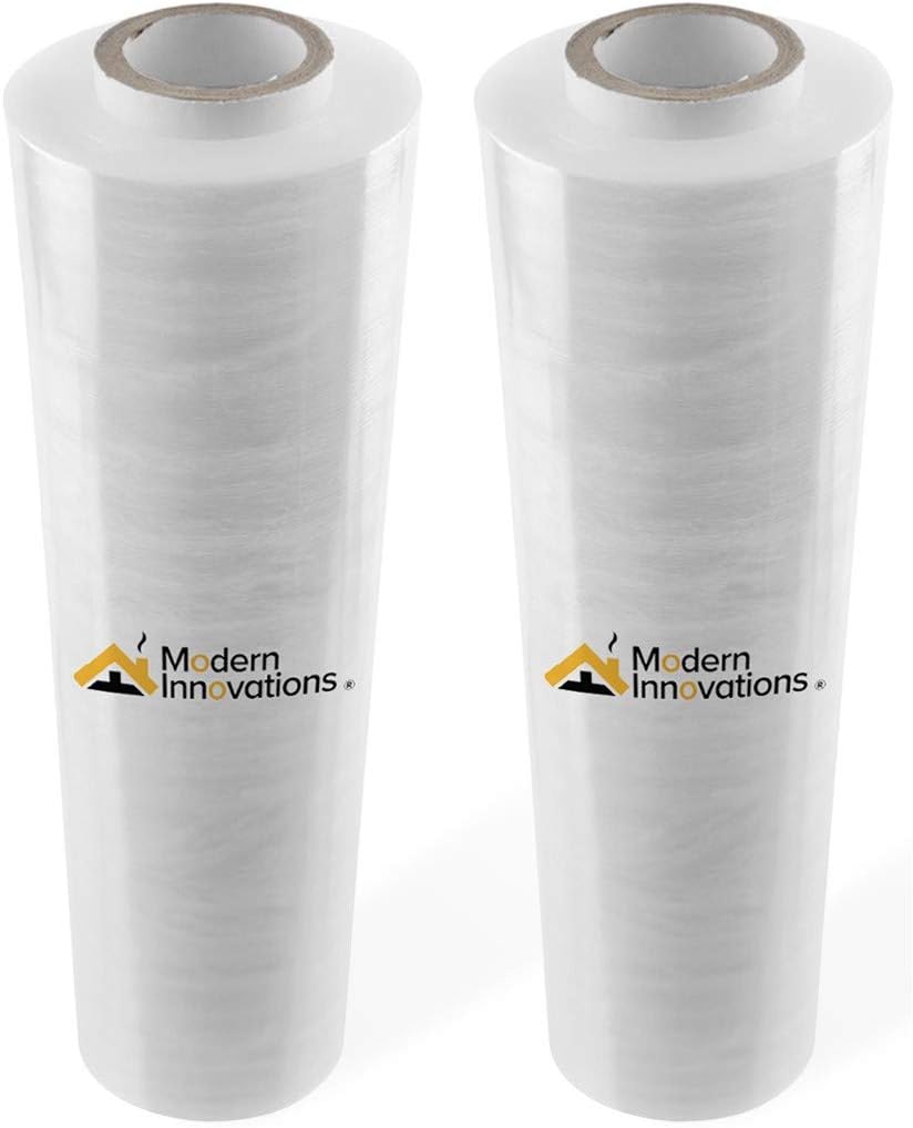 15 Inch Clear Stretch Wrap Replacement Roll (2 Refill Rolls-2000 Feet) No Handle, Shrink Wrap for Moving, Packing