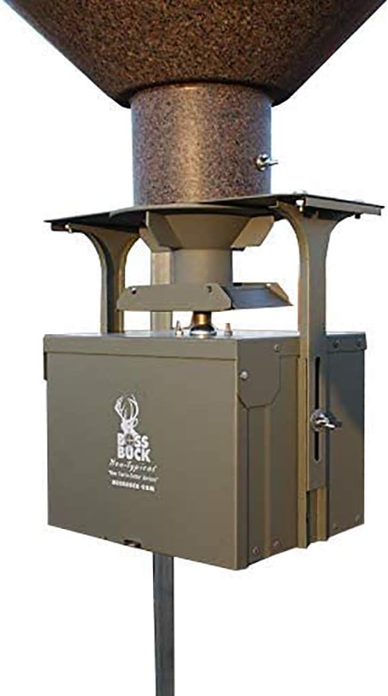 200 LB Deer Feeder/Hunting Durable Lightweight Plastic UV Protected Waterproof Game Feeder with 12V Spinner Automatic
