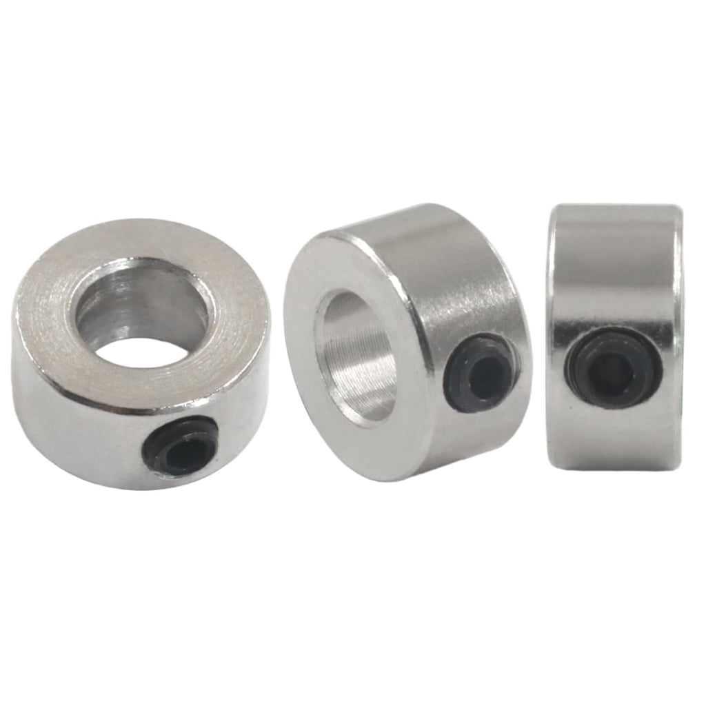 Bonsicoky Shaft Collars, 10 Pack, 5mm Bore, Aluminum, Silver