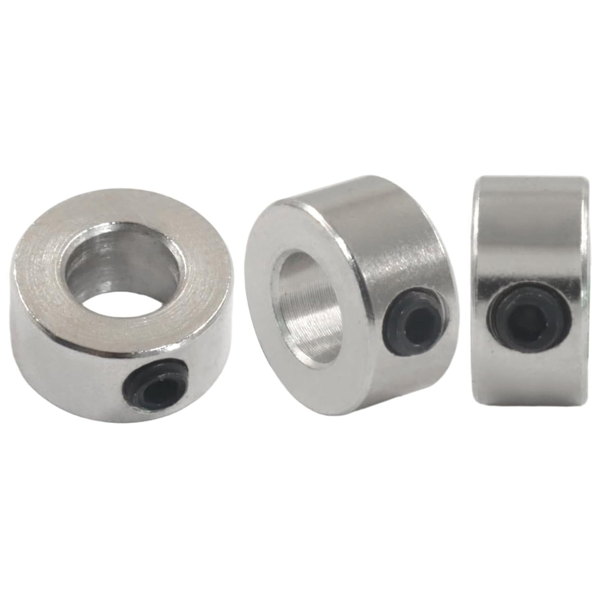 Bonsicoky Shaft Collars, 10 Pack, 5mm Bore, Aluminum, Silver