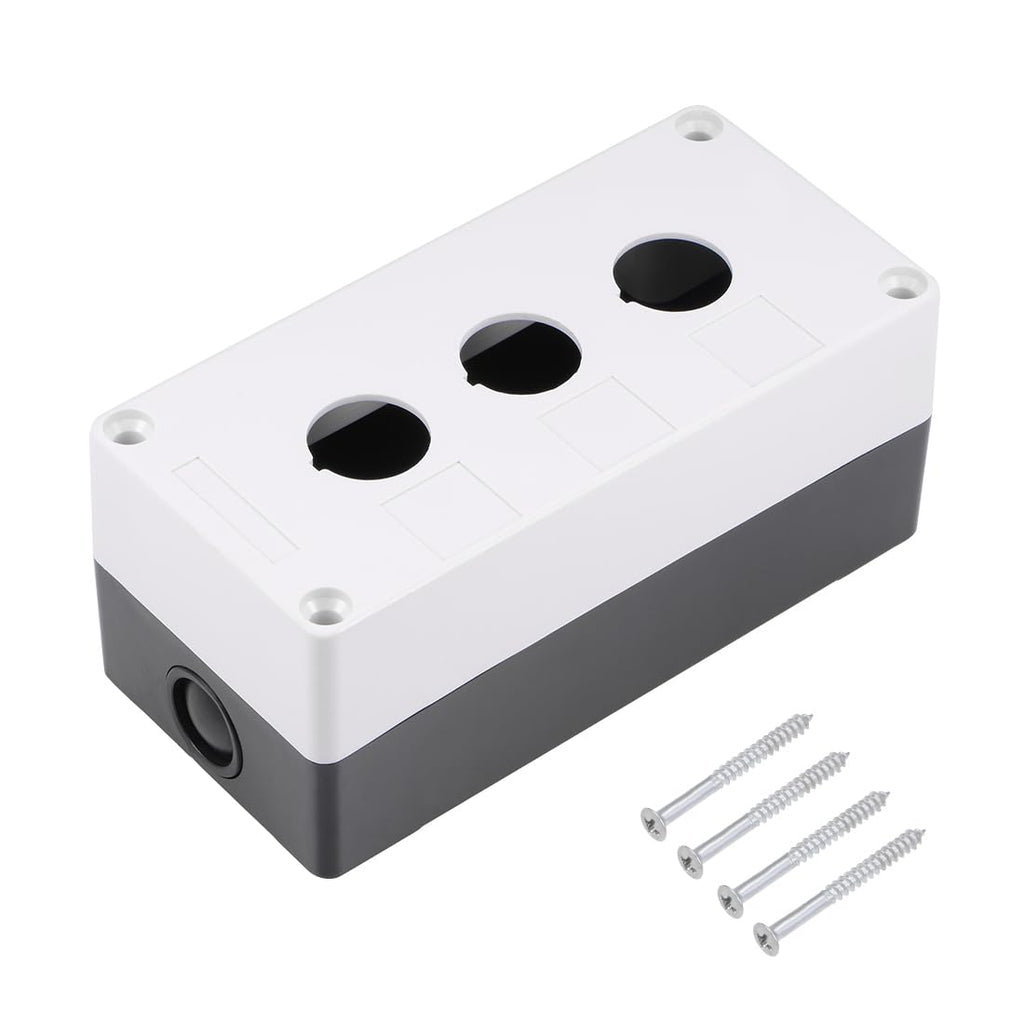 uxcell Push Button Switch Control Station Box 22mm 3 Holes Black and Light Gray
