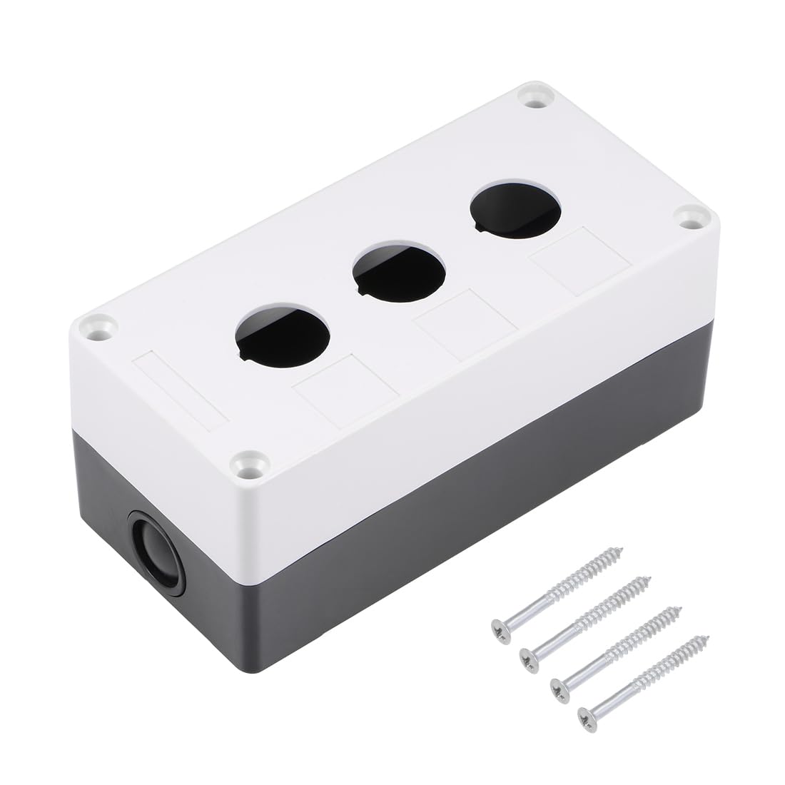 uxcell Push Button Switch Control Station Box 22mm 3 Holes Black and Light Gray