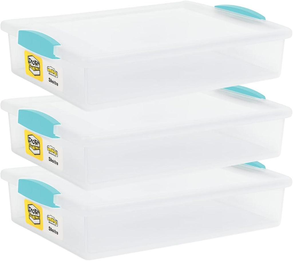 Plastic Storage Containers With Lids For Organizing, 6 Quarts - (Large - 14 x 11 x 3)