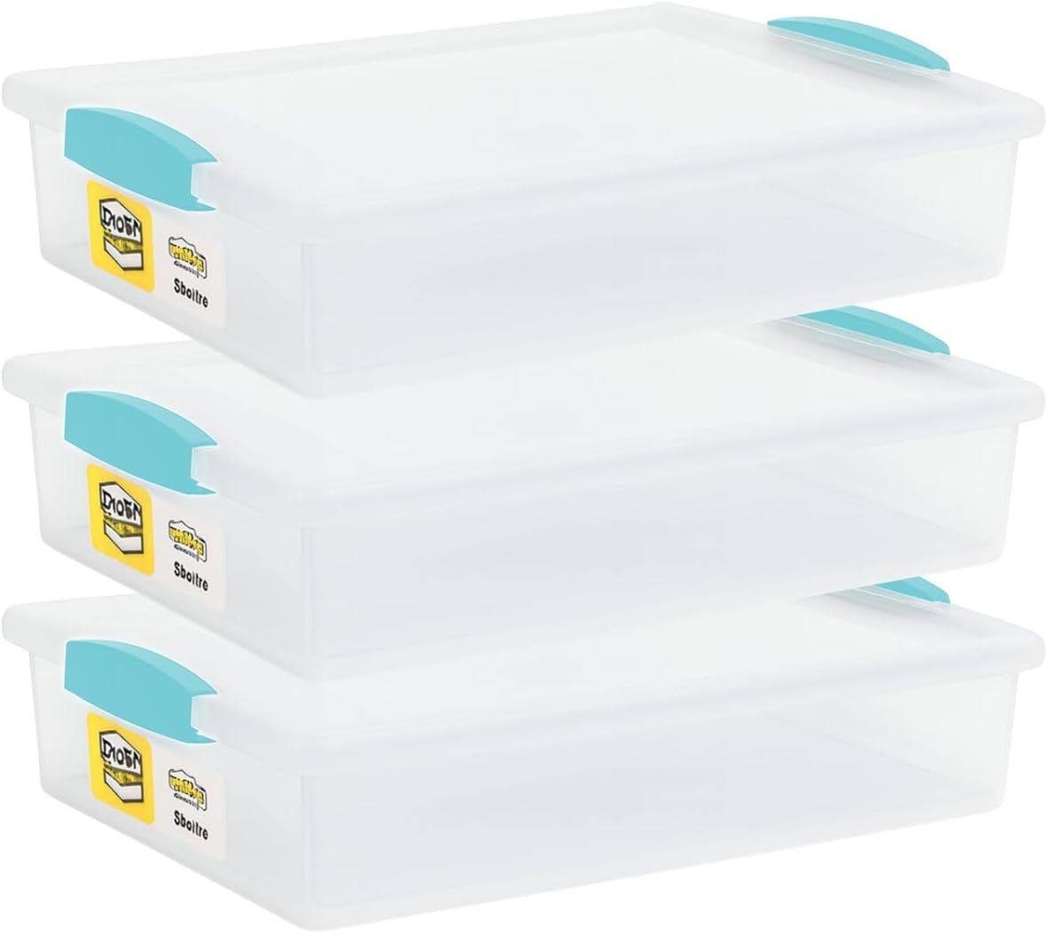 Plastic Storage Containers With Lids For Organizing, 6 Quarts - (Large - 14 x 11 x 3)