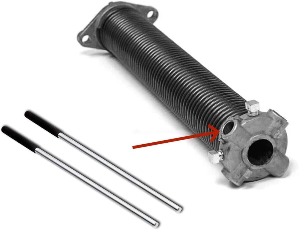 Garage Door Pair of Non-Slip Winding Bar Rods, Gloves, and 1" ID and 2" OD Steel Centerpiece Bearing Bundle Kit for