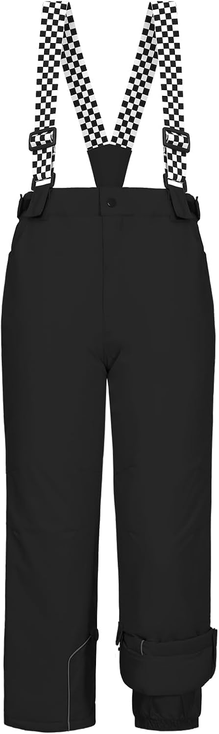Kid's Snow Bib Pants Winter Waterproof Windproof Ski Pants Insulated Snowboard Overalls for Boys Girls