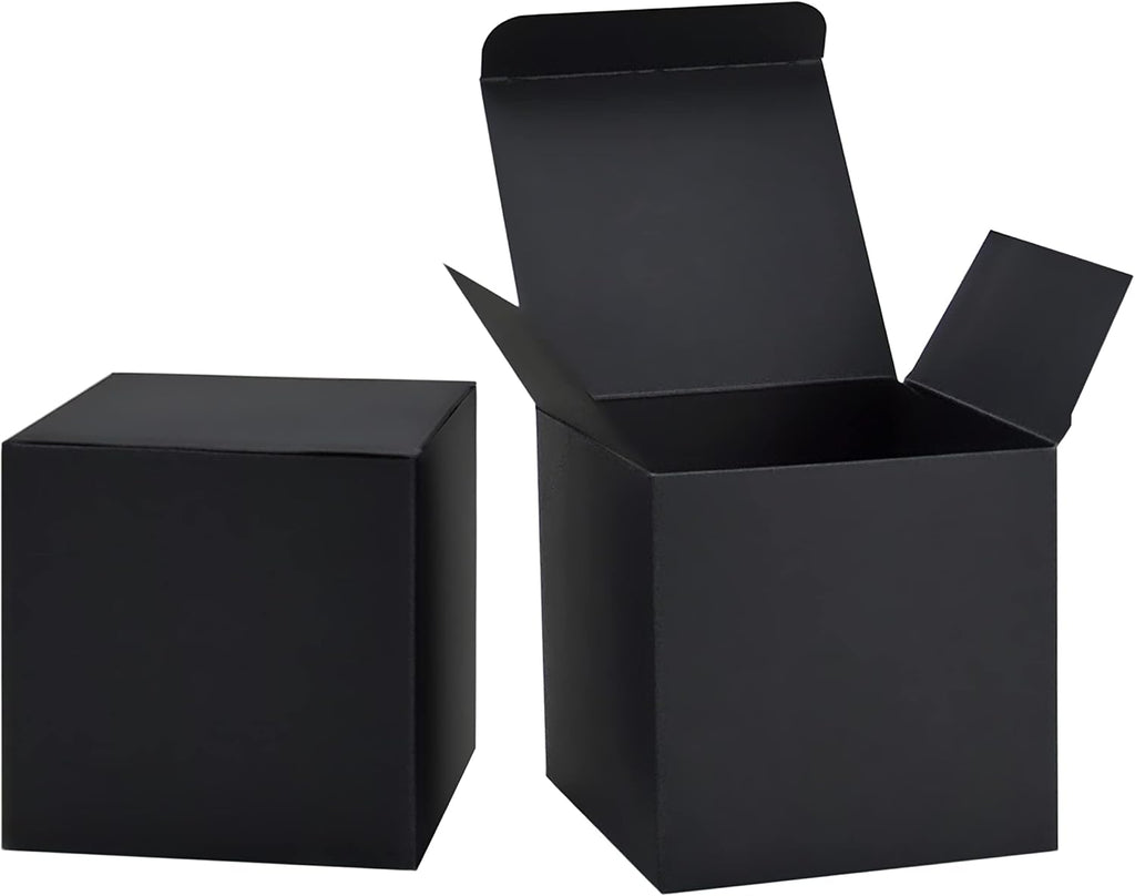 Black Gift Boxes with Lids, 24 Pack, 6x6x6 IN