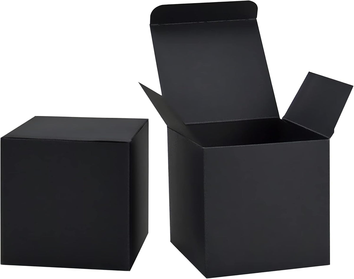 Black Gift Boxes with Lids, 24 Pack, 6x6x6 IN