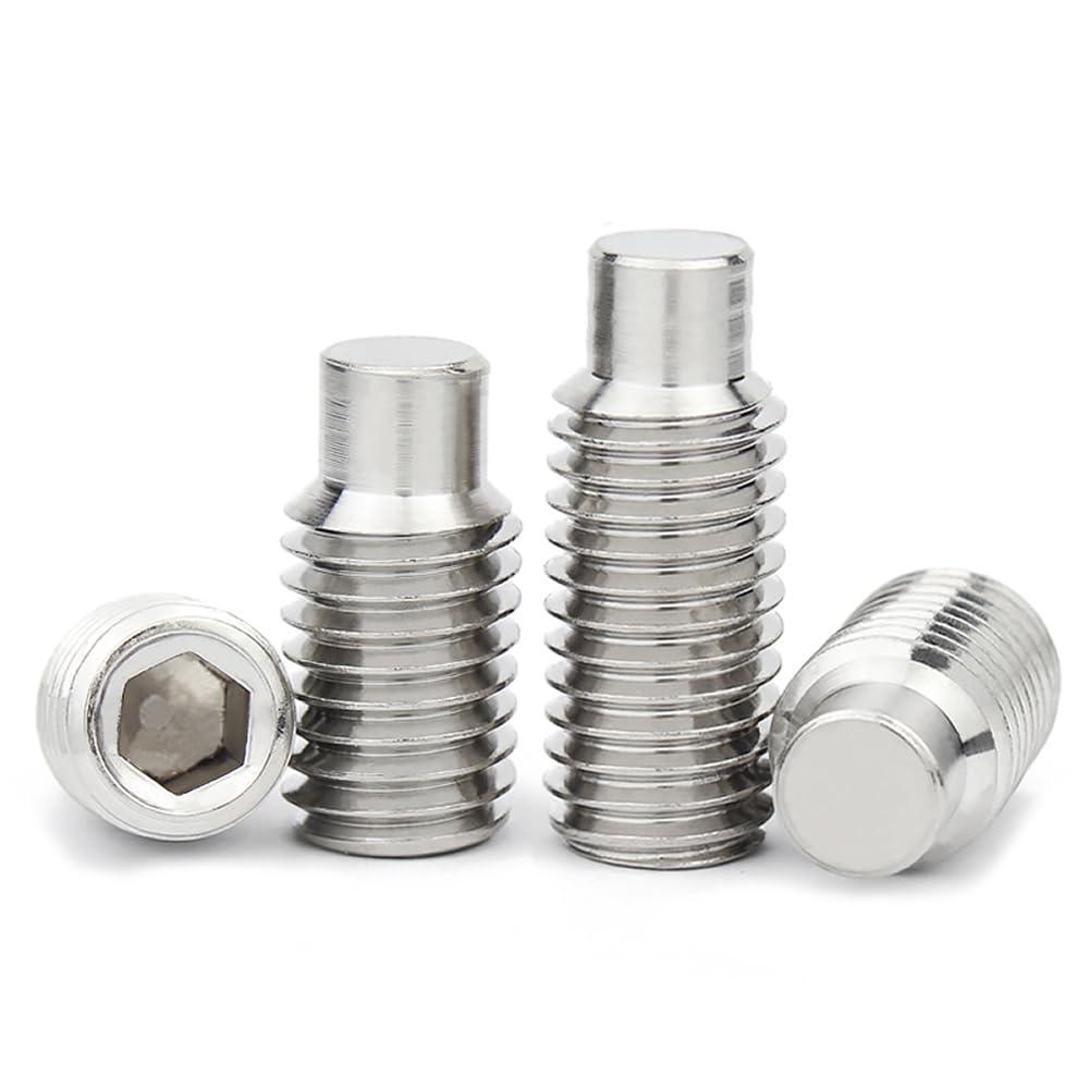 Junter 20pcs M6 x 12mm A2-70 Dog Point Grub Hex Socket Set Screws Metric