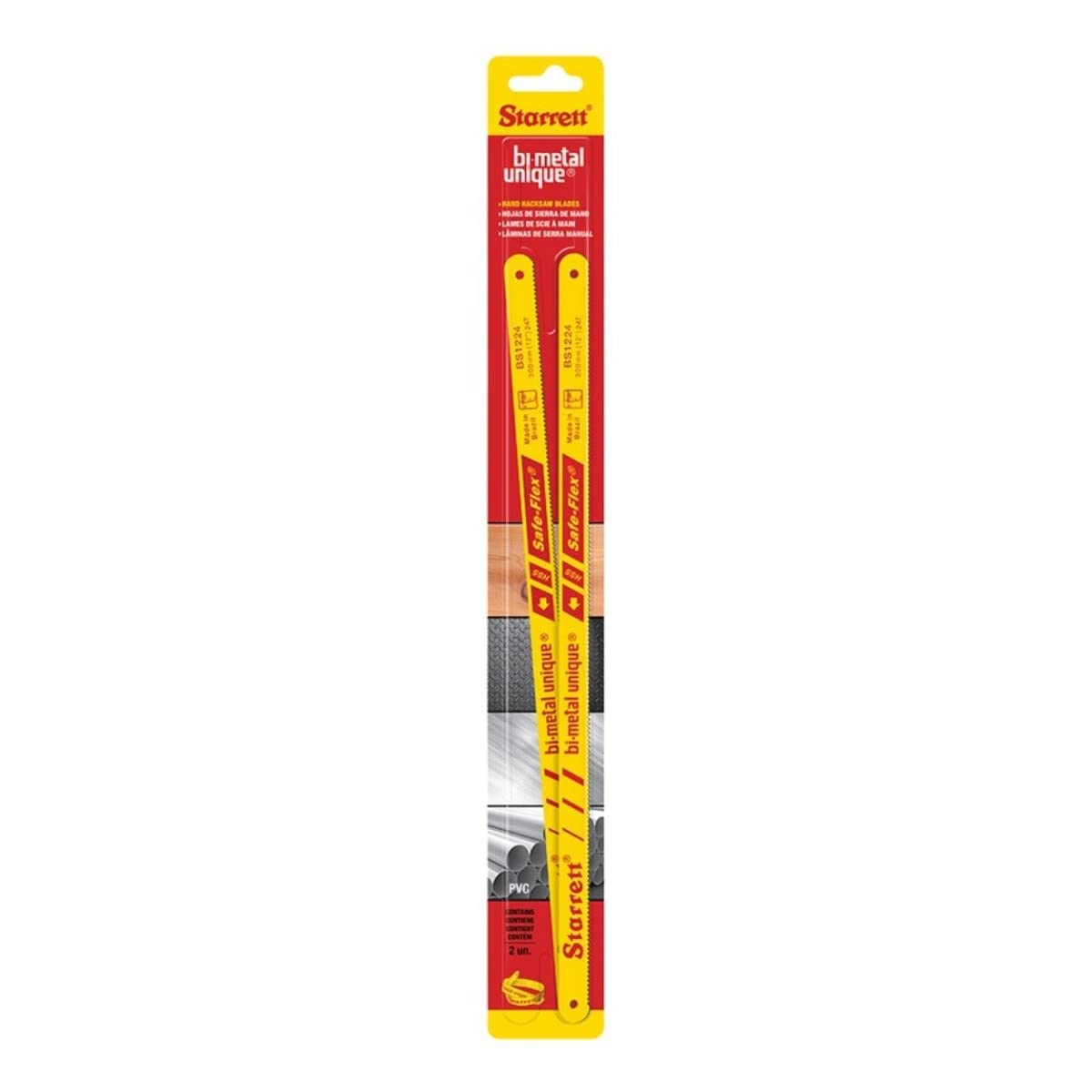 Starrett Hacksaw Blade, 12" Length, 1/2" Width, 0.024" Thickness, 2-Pack