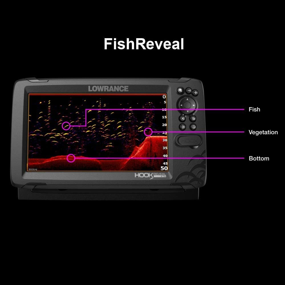 HOOK Reveal 5 SplitShot - 5-inch Fish Finder with SplitShot Transducer, Preloaded C-MAP US Inland Mapping