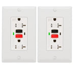 POWAWINI 2 Pack GFCI Outlet 20 Amp, Tamper Resistant, Weather Resistant