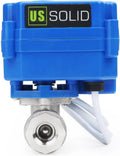 U.S. Solid 1/4 in Motorized Ball Valve, NSF Certified 304 Stainless Steel Electric Valve, Normally Closed, 9-24V AC/DC, 2-Wire Auto Return, Full Port