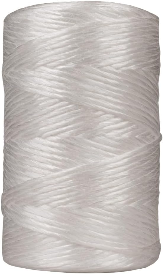 Rope and Cord Polypropylene Twine - Perfect for Outdoor, Gardening, Landscaping, and Shipping - 1000 ft Tube, White